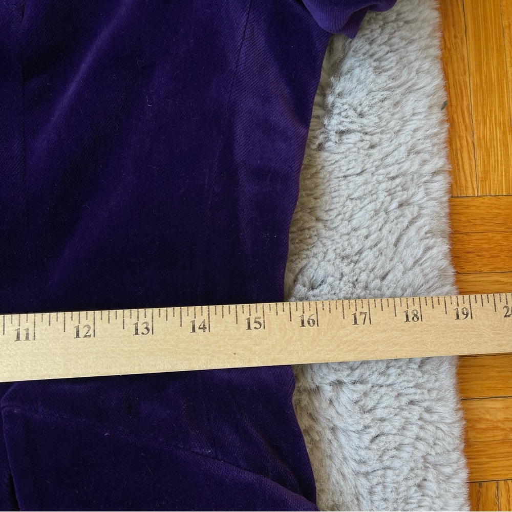 LILI CREPON Paris purple velveteen Blazer VTG‎ size 2 - Picture 7 of 10